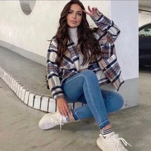 NWT ZARA Blogger Fav. Plaid Overshirt